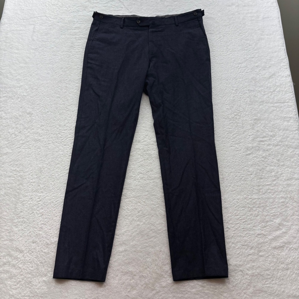 Boggi Milano Navy Blue Wool Blend Dress Trousers Mens Size 52 Made in Turkey